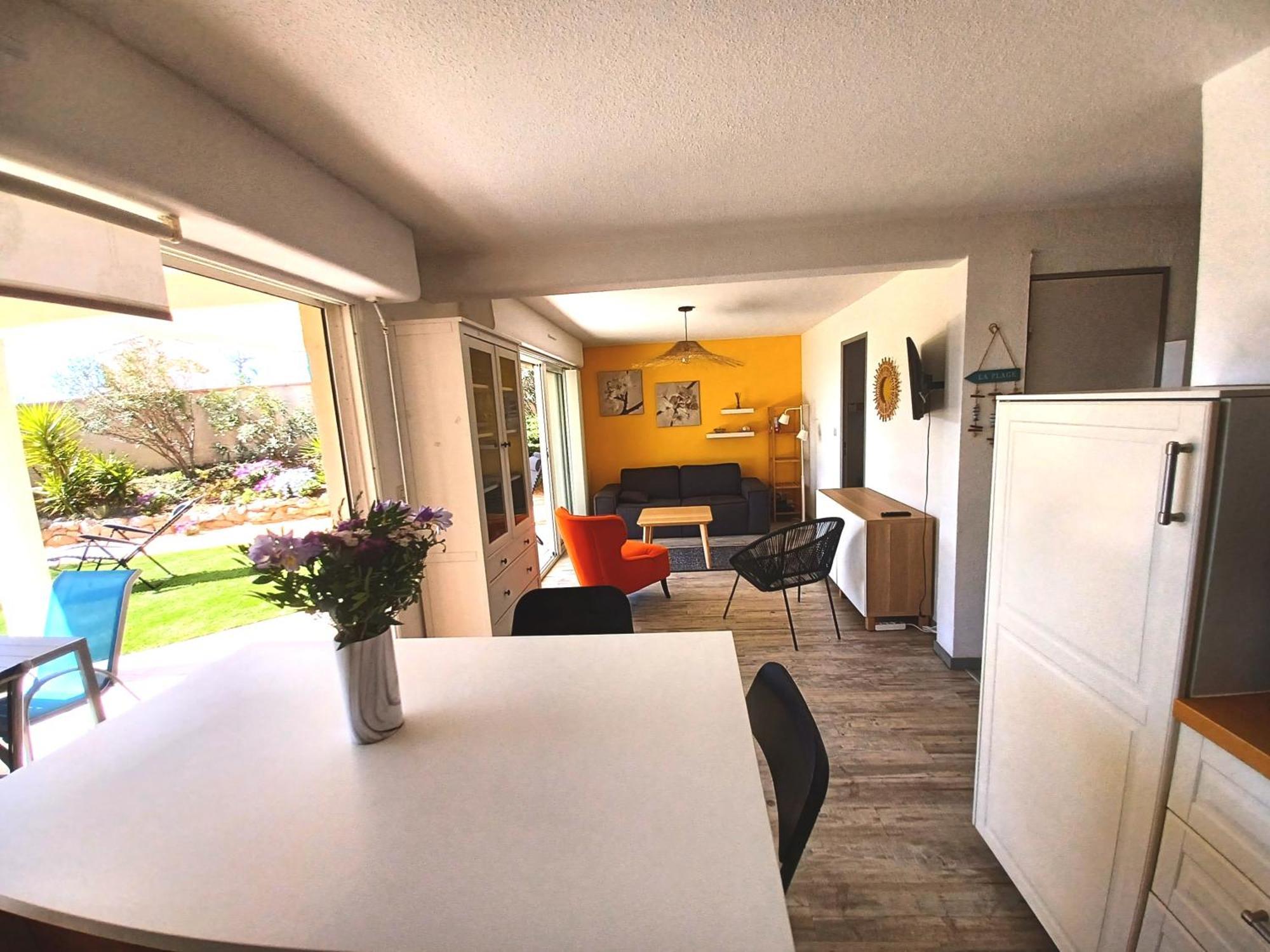 Plain-Pied Jardin 6 Personnes Clim Vue Mer Parking Wifi Terrasse Piscine Dans La Residence Saint-Pierre-la-Mer  Exterior foto