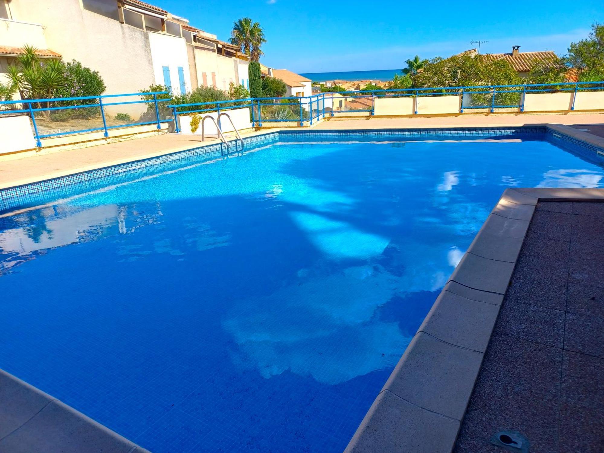 Plain-Pied Jardin 6 Personnes Clim Vue Mer Parking Wifi Terrasse Piscine Dans La Residence Saint-Pierre-la-Mer  Exterior foto