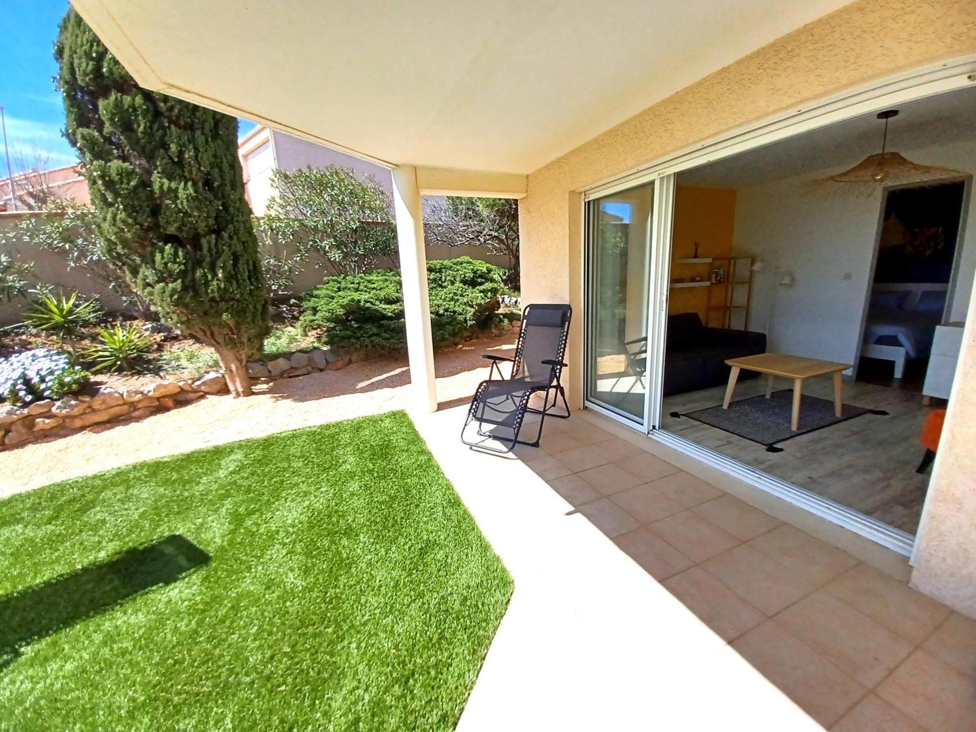 Plain-Pied Jardin 6 Personnes Clim Vue Mer Parking Wifi Terrasse Piscine Dans La Residence Saint-Pierre-la-Mer  Exterior foto