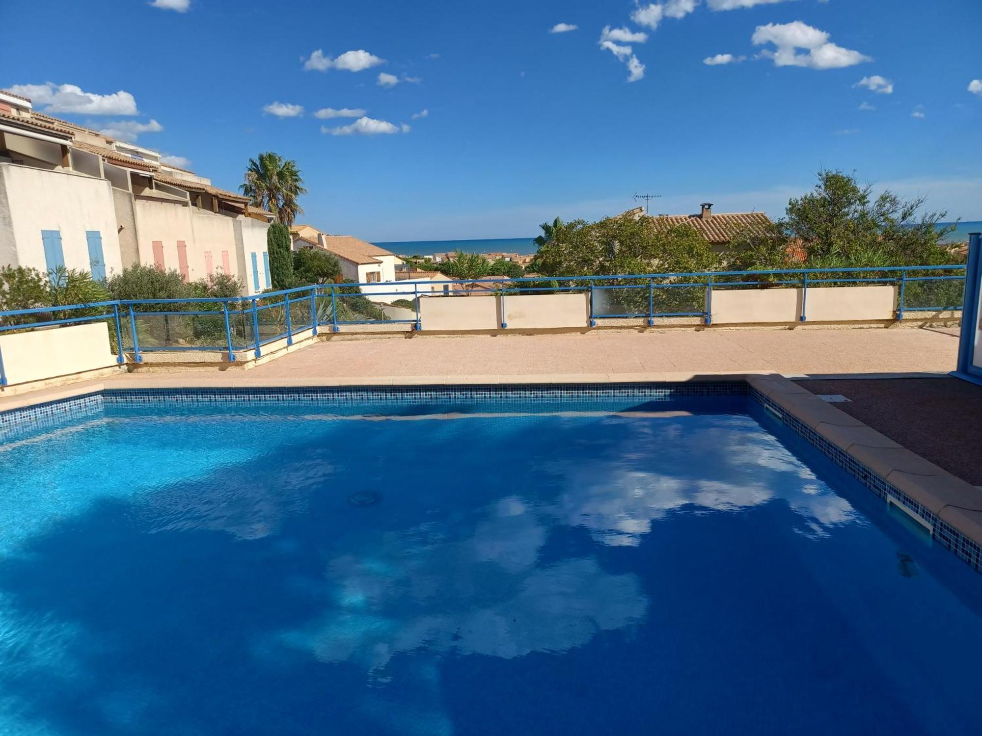 Plain-Pied Jardin 6 Personnes Clim Vue Mer Parking Wifi Terrasse Piscine Dans La Residence Saint-Pierre-la-Mer  Exterior foto